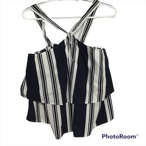 ✨CLEARANCE✨NWT BP Striped Ruffle Top size S